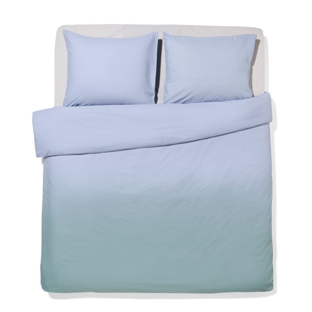 HEMA HEMA Dekbedovertrek 240x200/220cm Zacht Katoen Kleurverloop Groen-blauw (groen)