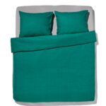 HEMA HEMA Dekbedovertrek Flanel 240x200/220 Melange Donker Groen (donkergroen)
